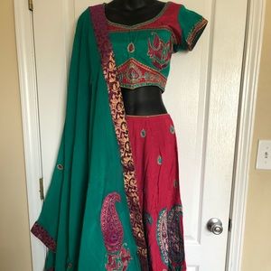 Chaniya Choli garba navratri Indian wedding pink